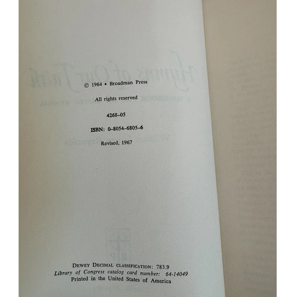 Hymns of Our Faith Reynolds Broadman Press‎ 1967 Revised Edition Green Hardcover